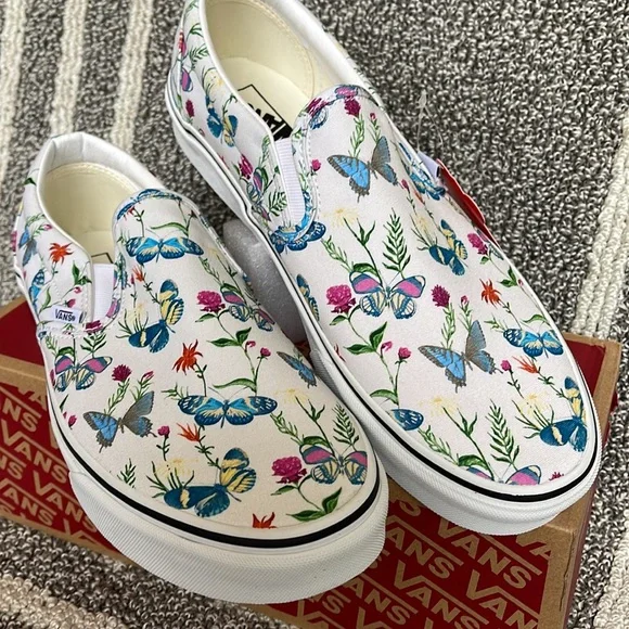 Vans Shoes Vans Classic Slipon Butterfly Floral Marshmallow